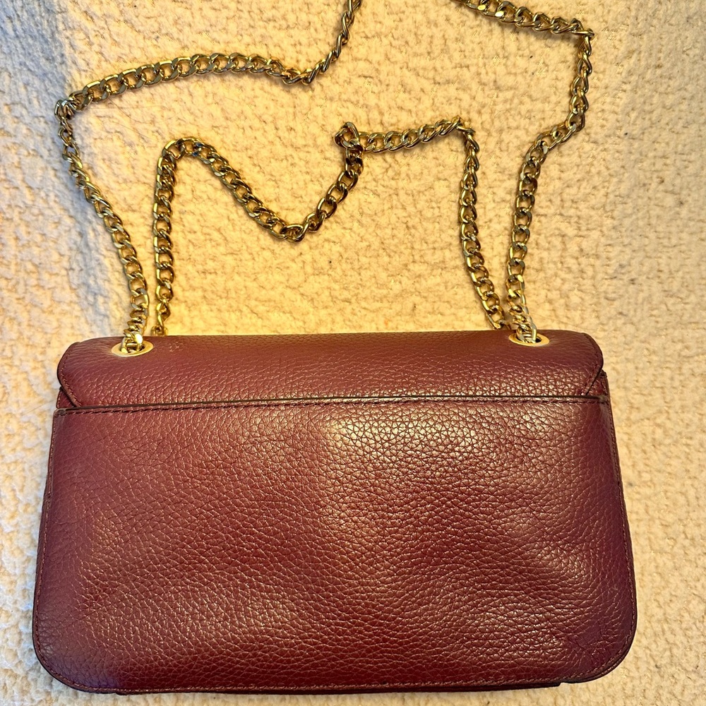 Vintage Michael Kors Maroon Leather Crossbody Bag - Picture 2 of 5